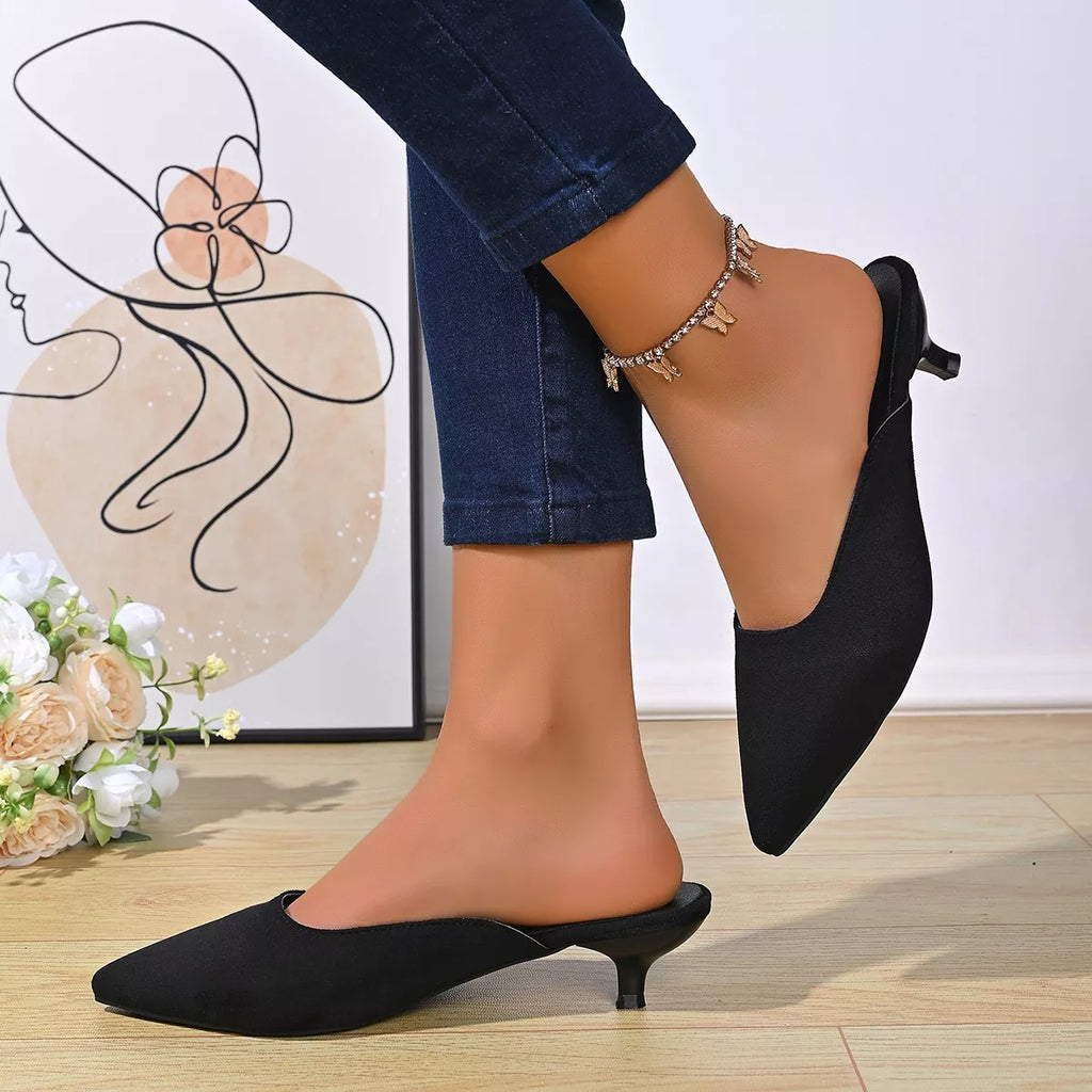 Point Toe Kitten Heels Pumps - Godess beauty 