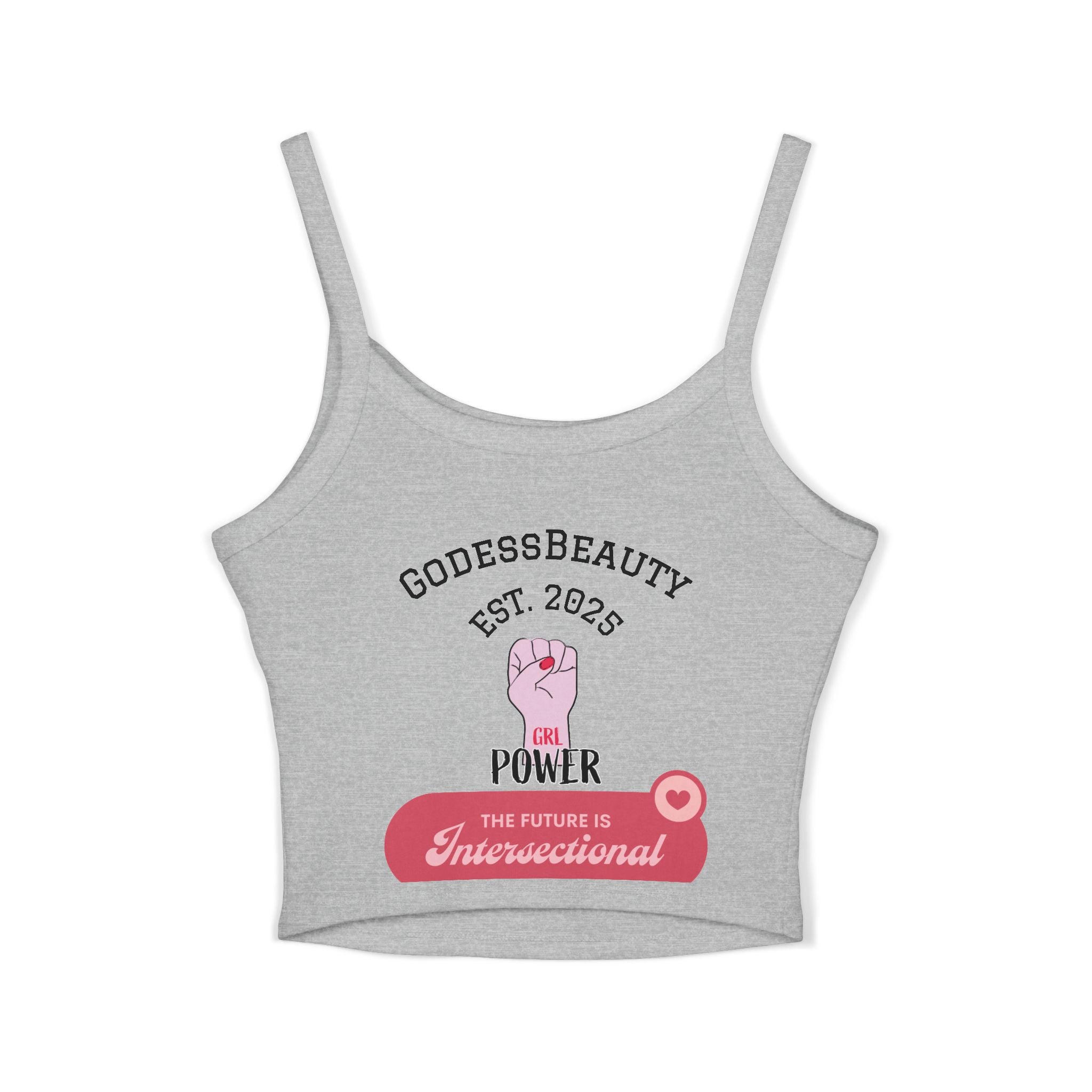 Women’s empowerment graphic cropped tank top from GODESS Beauty