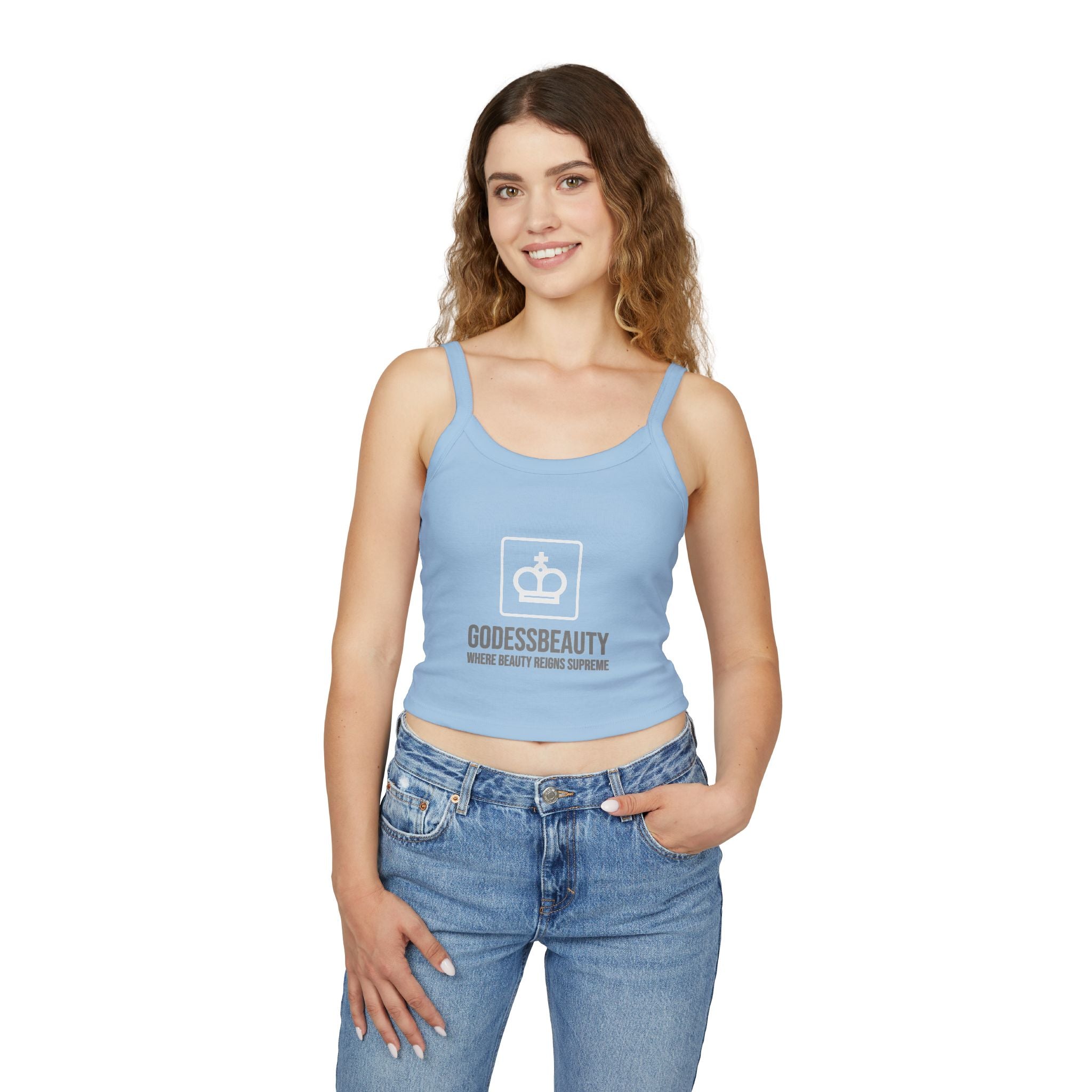 Women’s empowerment graphic cropped tank top from GODESS Beauty