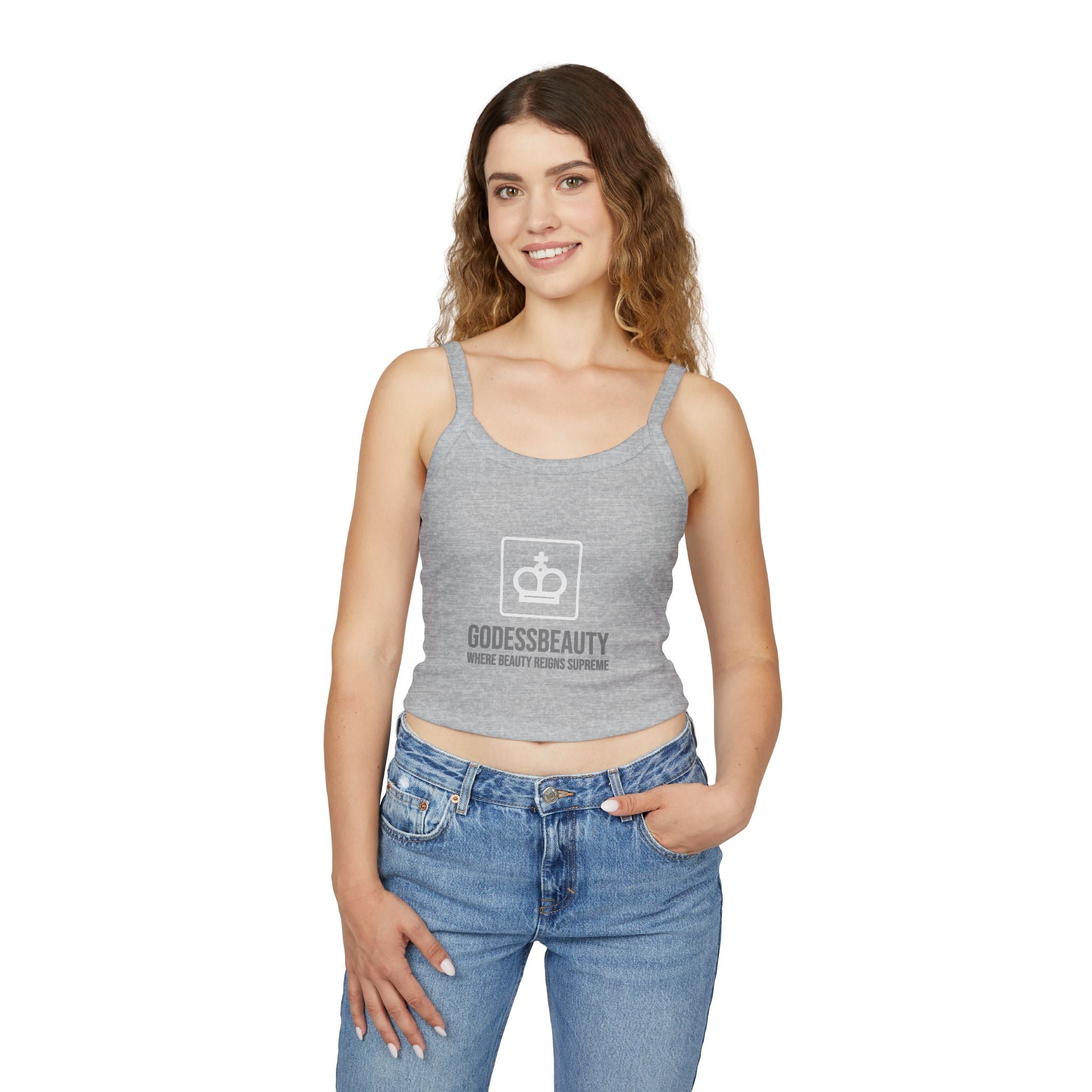 Women’s empowerment graphic cropped tank top from GODESS Beauty