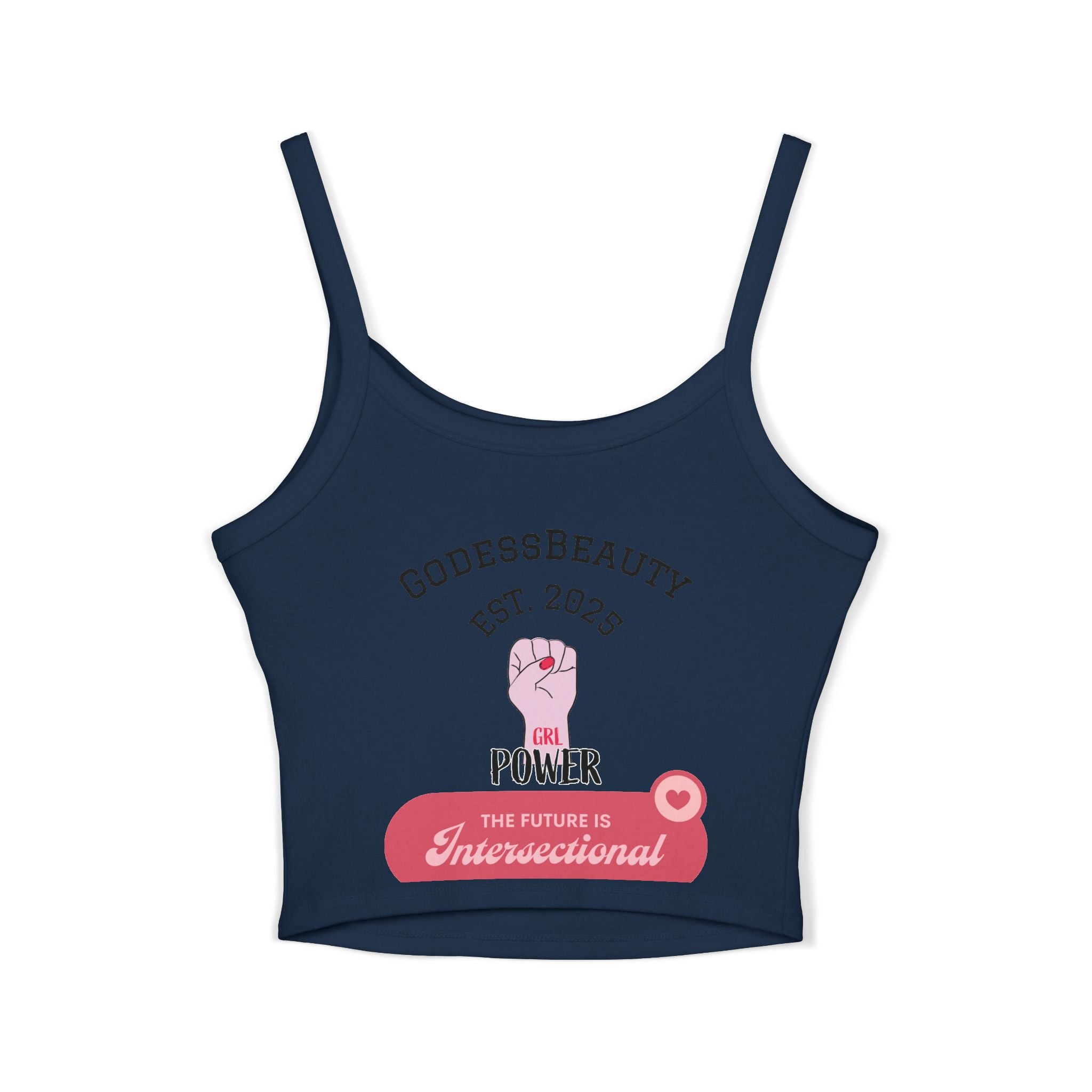 Women’s empowerment graphic cropped tank top from GODESS Beauty