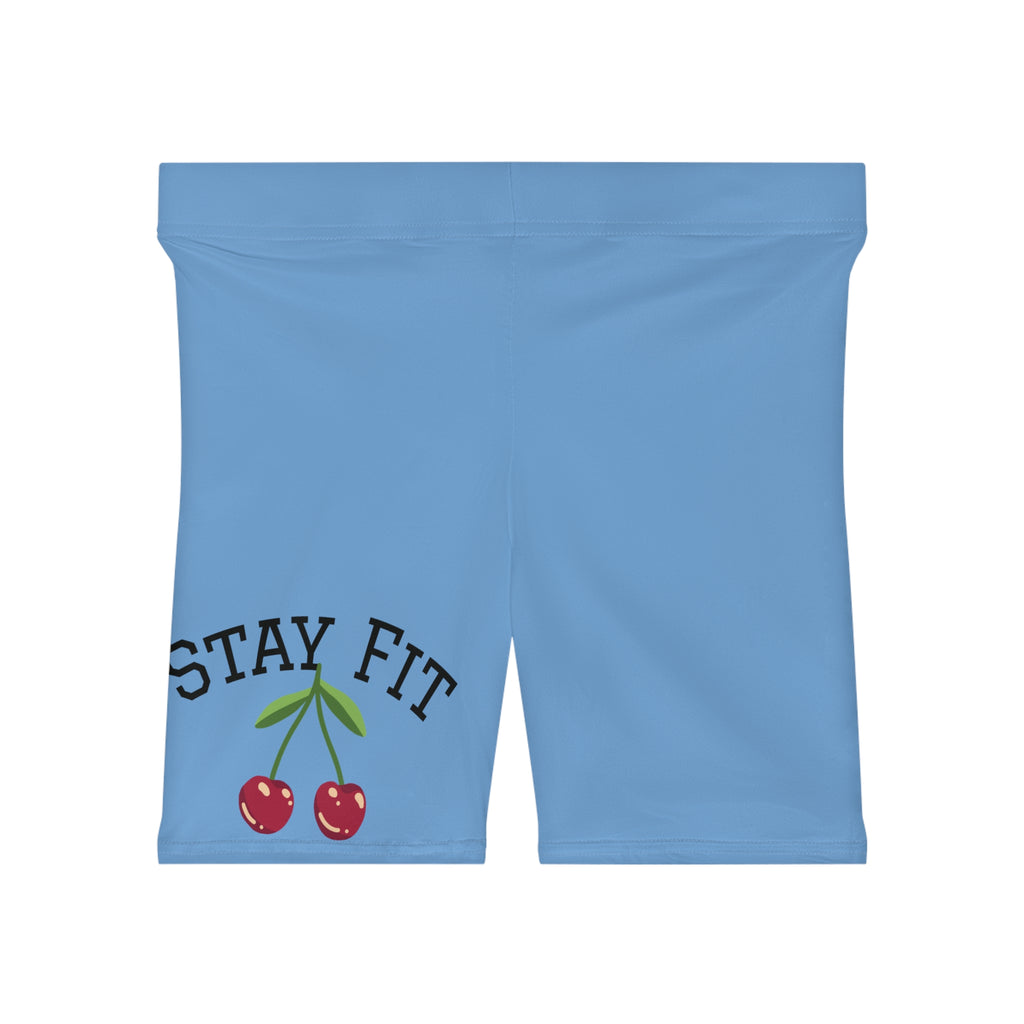 Cherry Logo Biker Shorts | Goddess Beauty Fitness Print