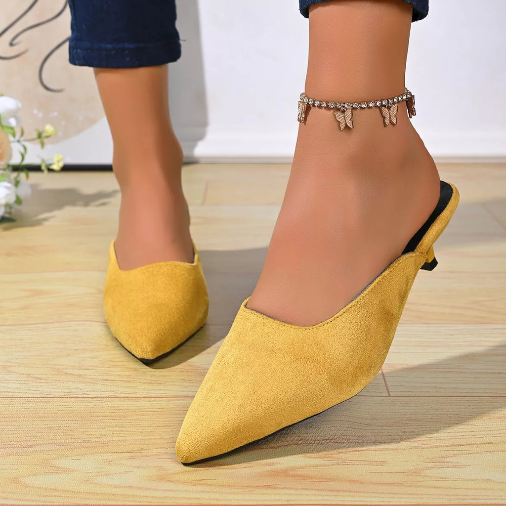 Point Toe Kitten Heels Pumps - Godess beauty 