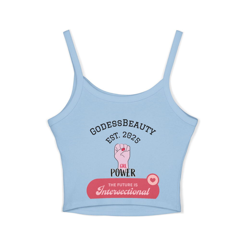 Women’s empowerment graphic cropped tank top from GODESS Beauty