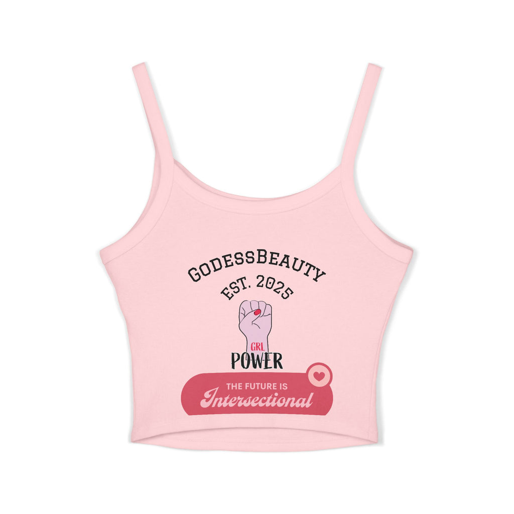 Women’s empowerment graphic cropped tank top from GODESS Beauty