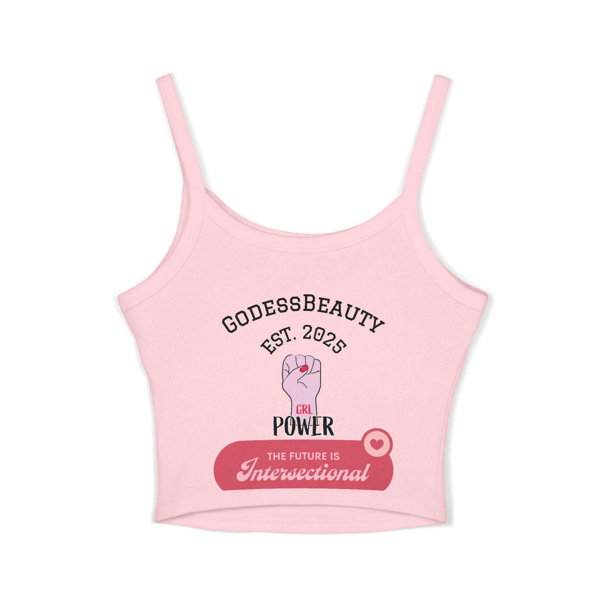 Women’s empowerment graphic cropped tank top from GODESS Beauty