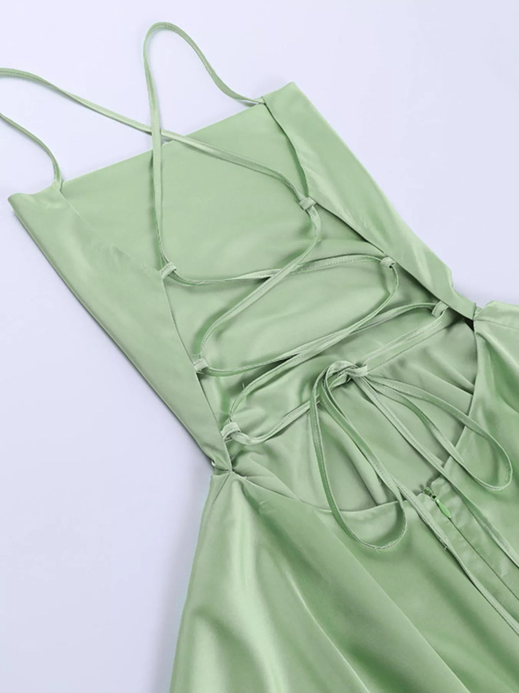 Backless layered ruffled cami dress - Godess beauty 