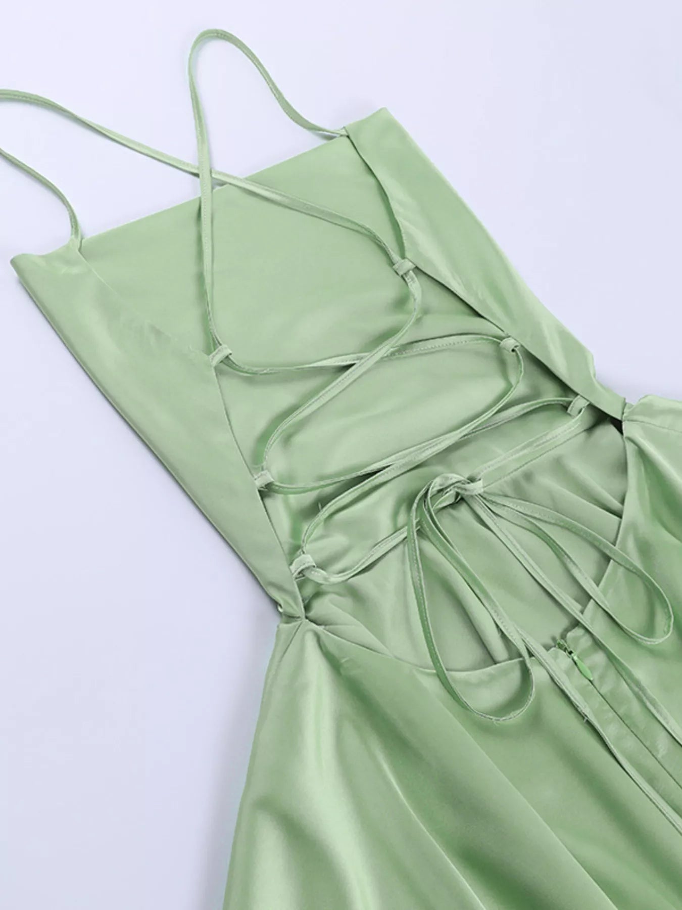 Backless layered ruffled cami dress - Godess beauty 
