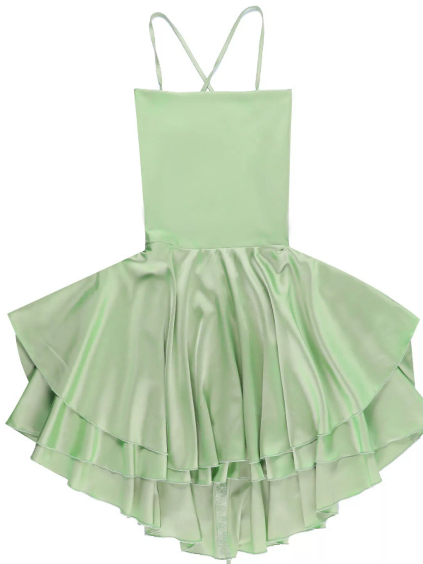 Backless layered ruffled cami dress - Godess beauty 