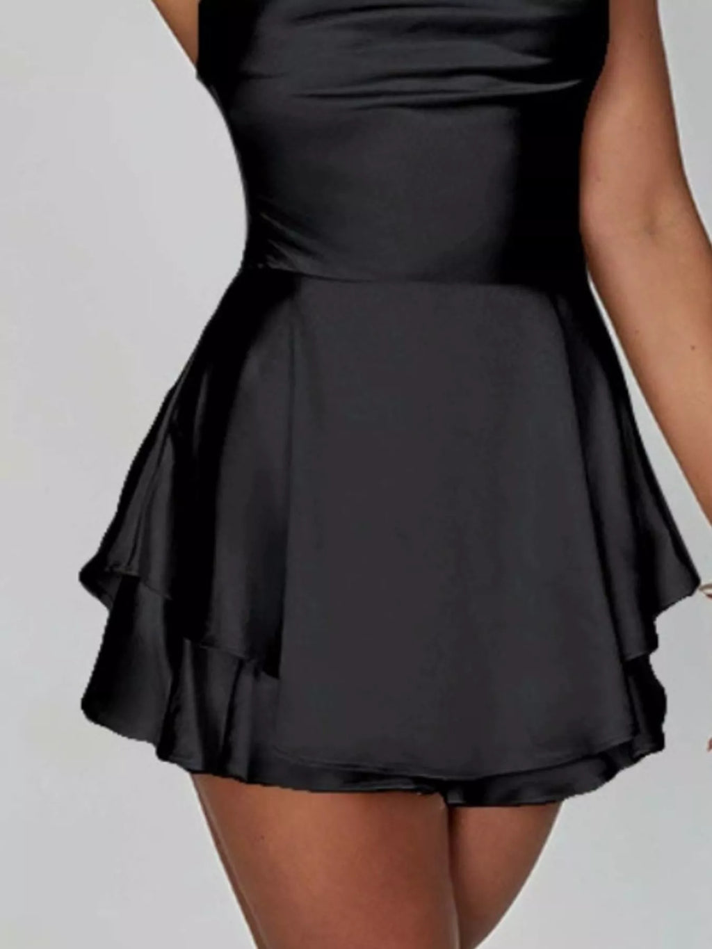 Backless layered ruffled cami dress - Godess beauty 