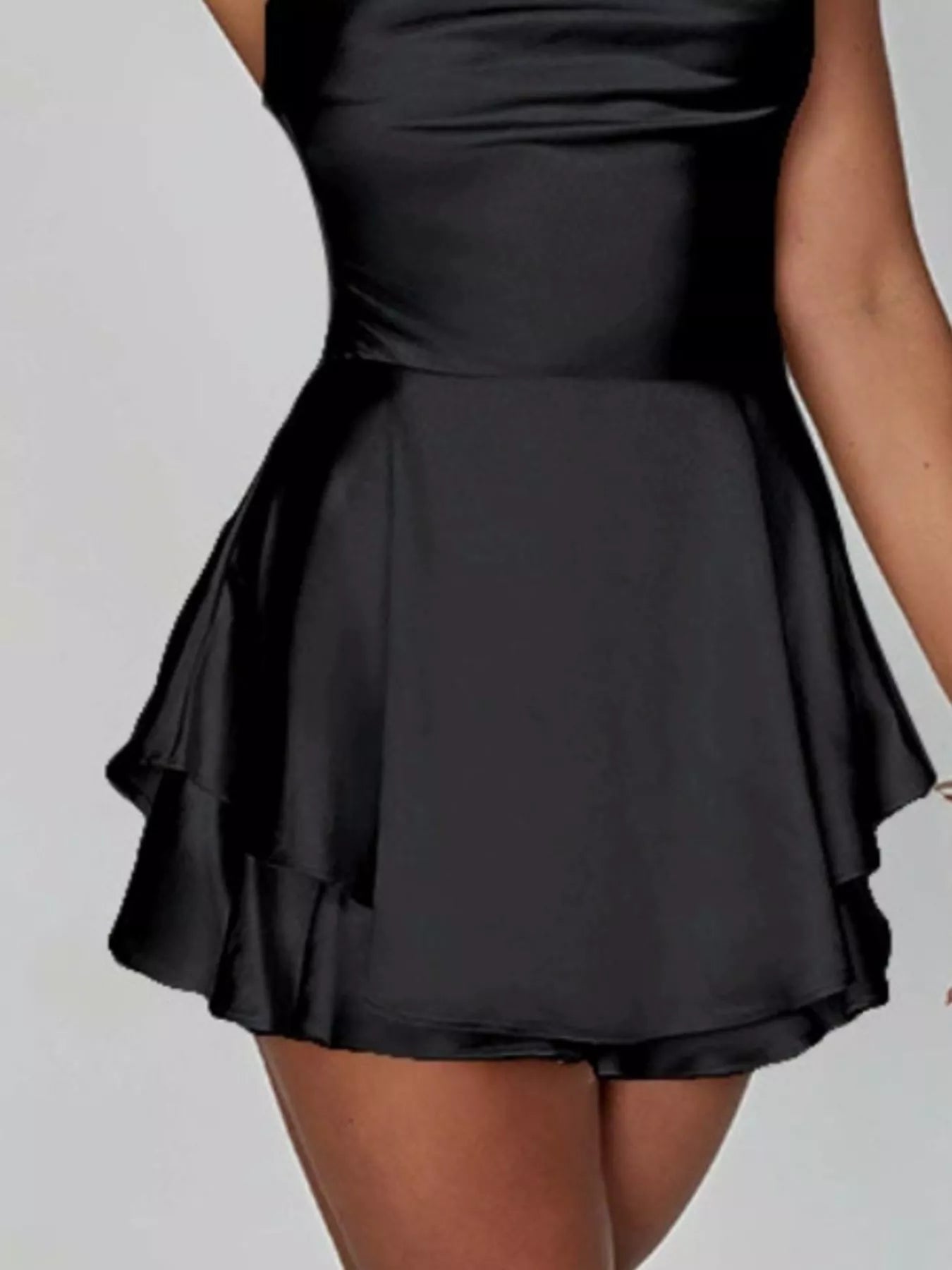 Backless layered ruffled cami dress - Godess beauty 