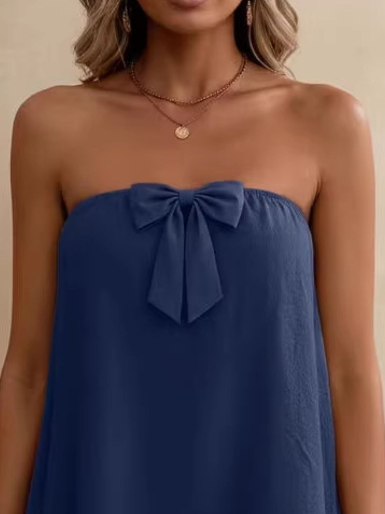 Bowknot Tube Top & Shorts Set - Godess beauty 