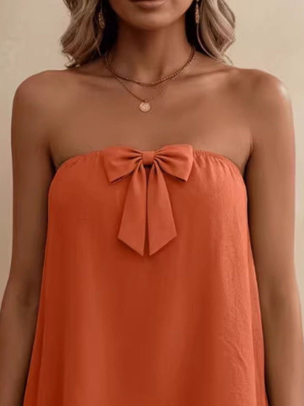 Bowknot Tube Top & Shorts Set - Godess beauty 