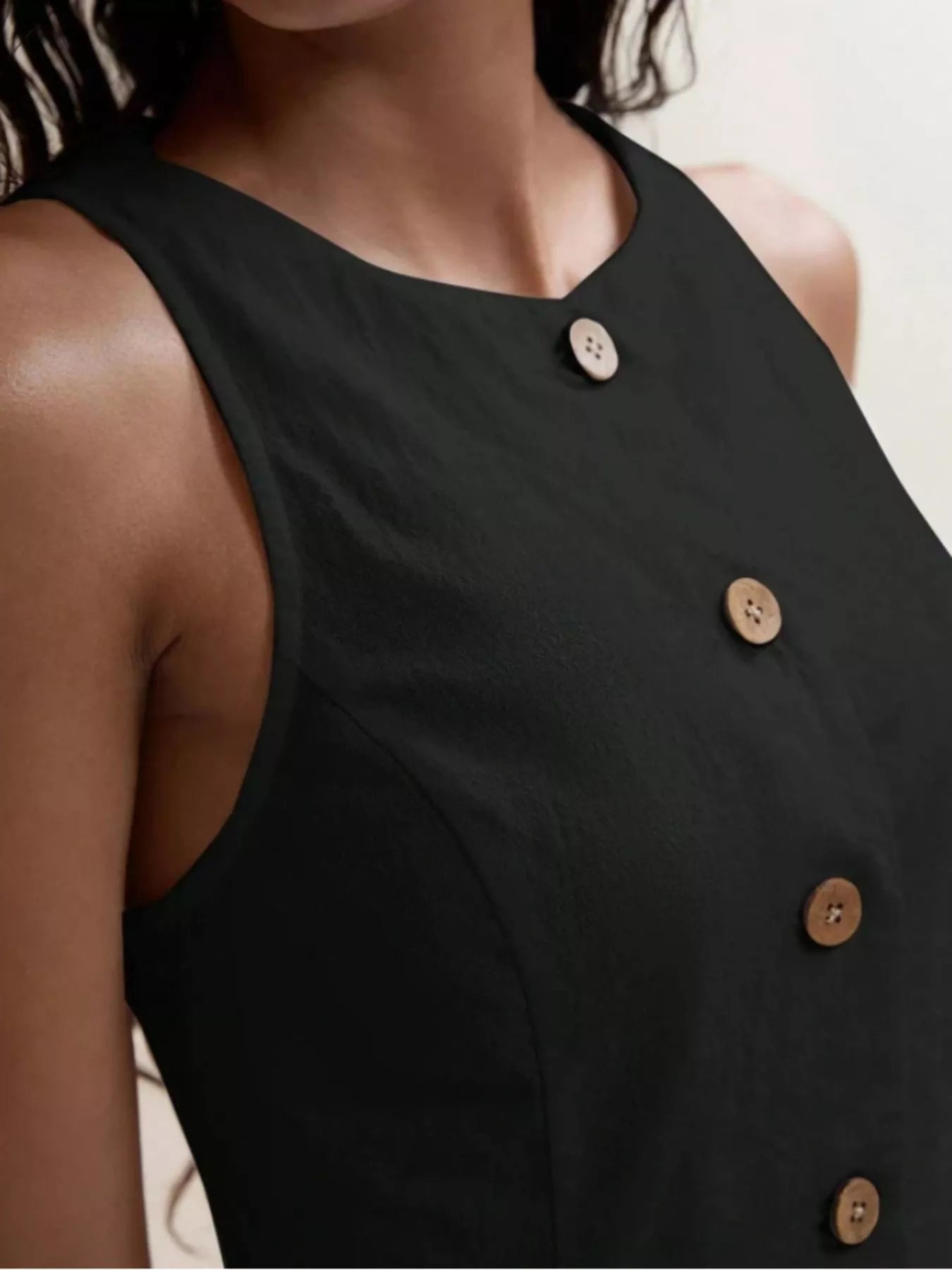 Button-Down Sleeveless Top and Shorts Set - Godess beauty 