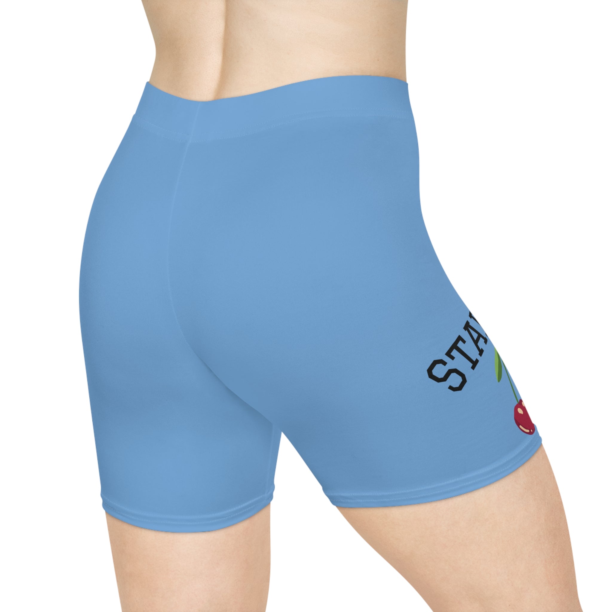 Cherry Logo Biker Shorts | Goddess Beauty Fitness Print - Godess beauty 