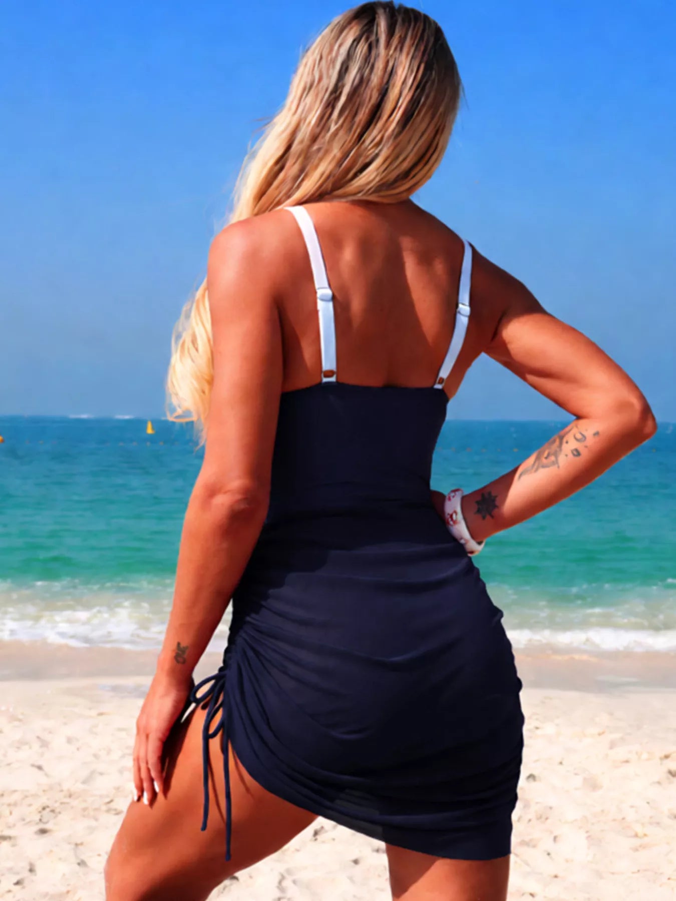 Color Block Cutout One-Piece Swimsuit - Godess beauty 