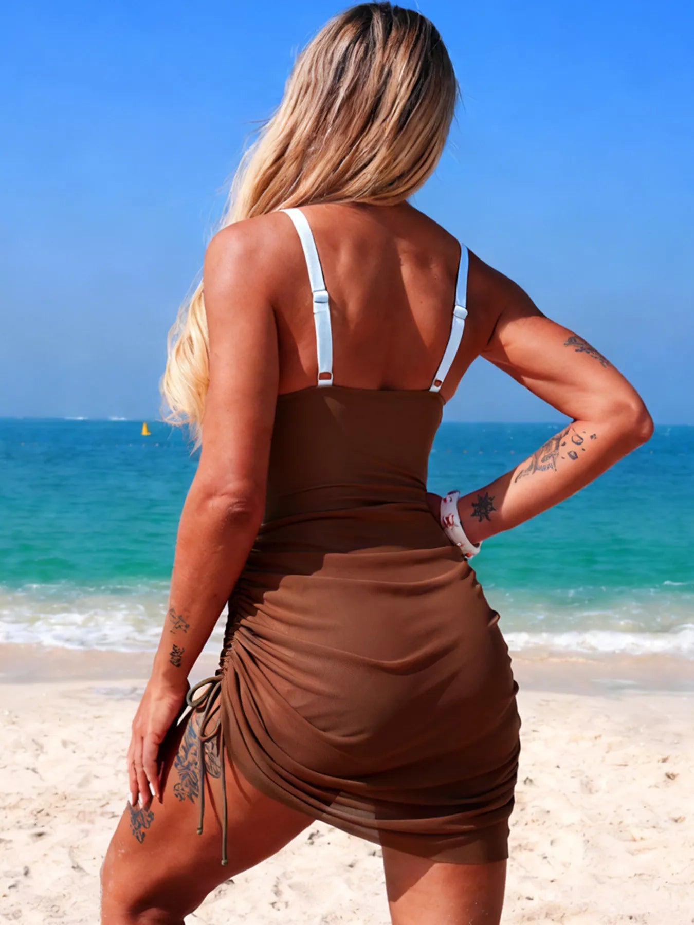 Color Block Cutout One-Piece Swimsuit - Godess beauty 
