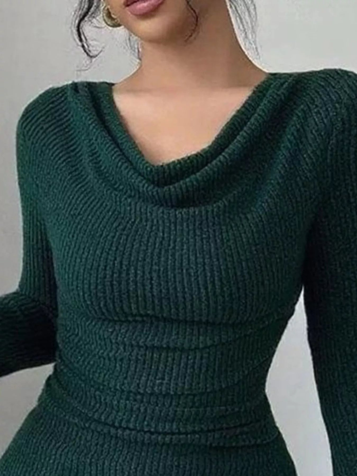 Cowl Neck Flare Sleeve Top - Godess beauty 
