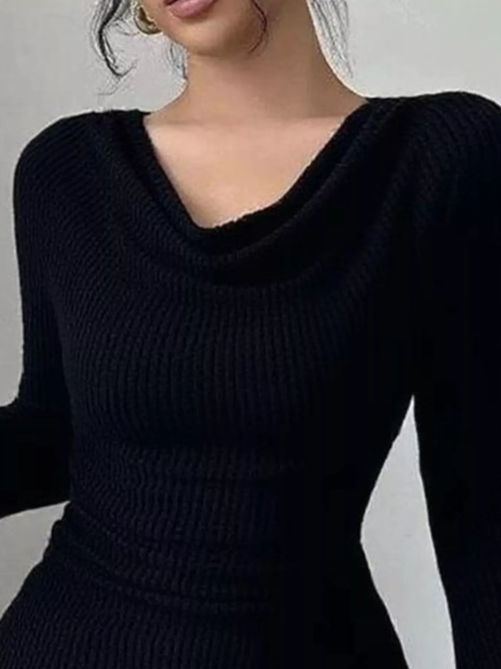 Cowl Neck Flare Sleeve Top - Godess beauty 