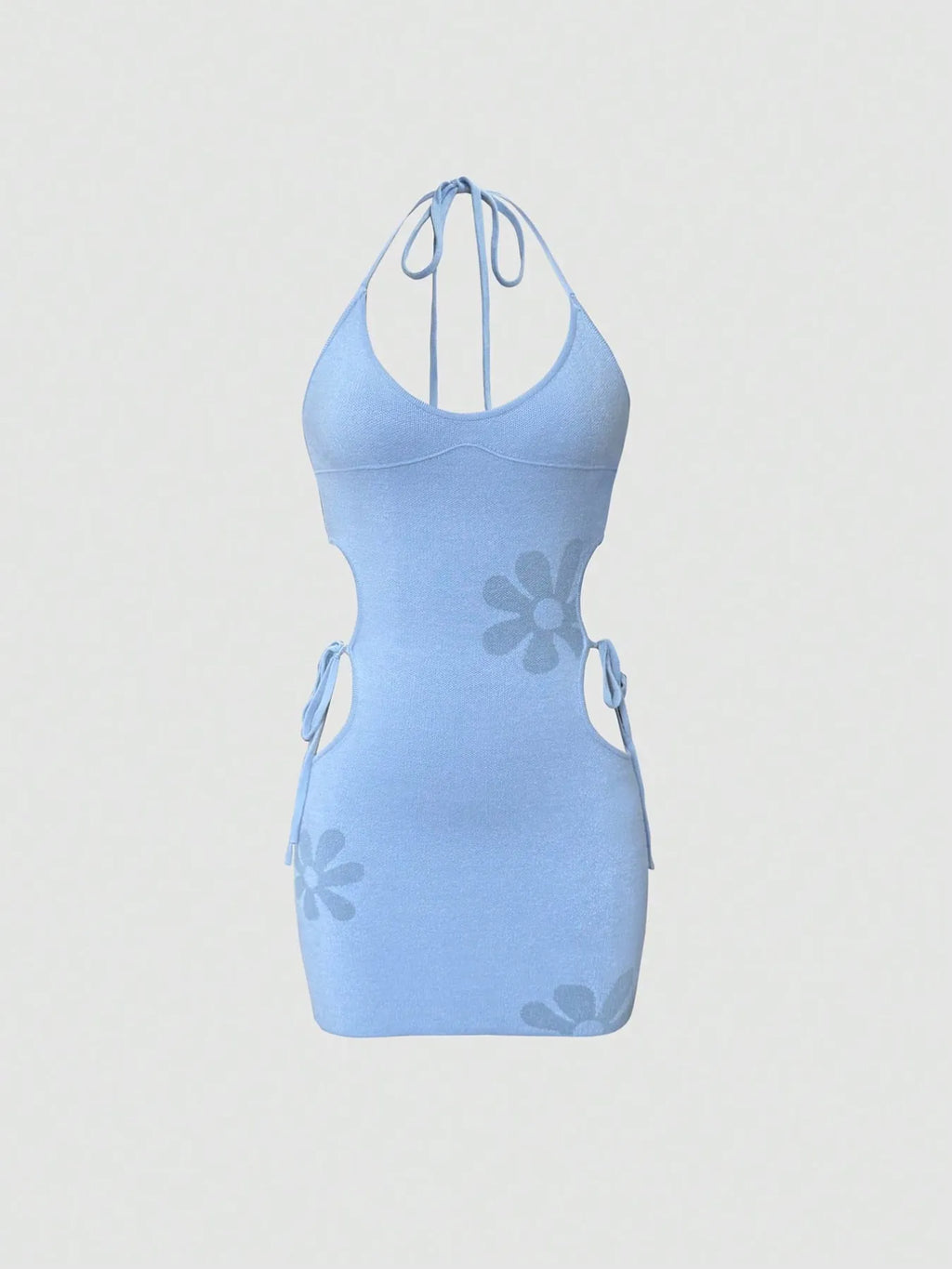 Cutout Halter Neck Mini Dress - Godess beauty 