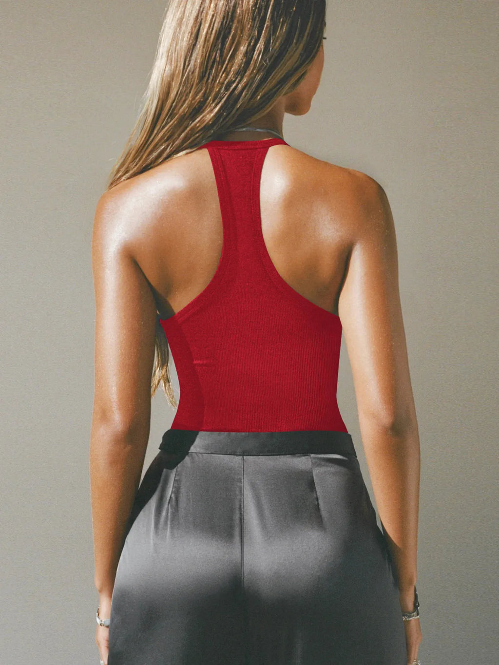 Cutout Ribbed Tank Top - Godess beauty 