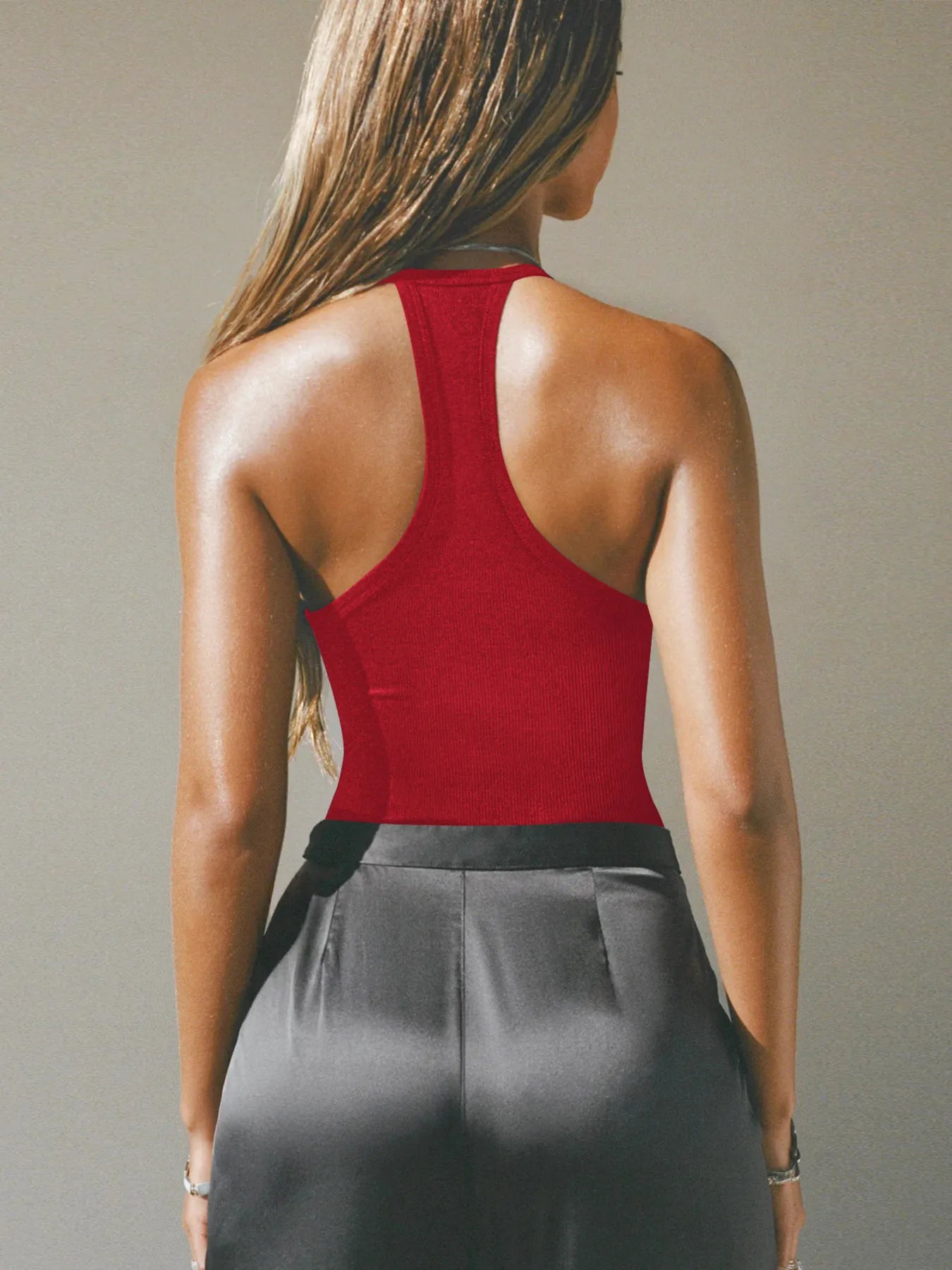 Cutout Ribbed Tank Top - Godess beauty 