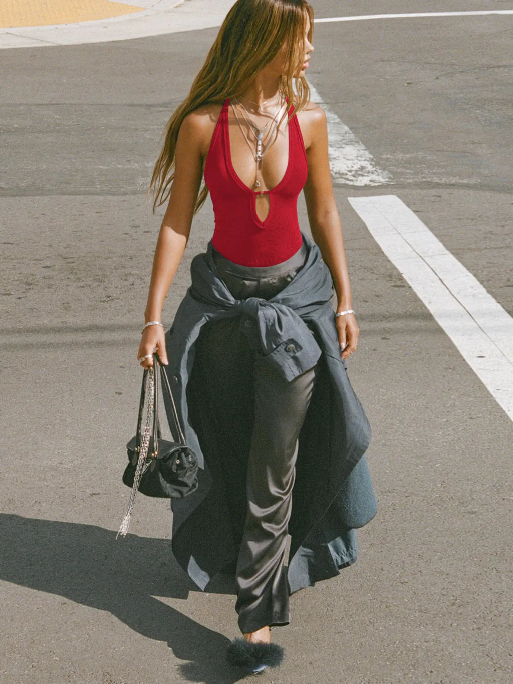 Cutout Ribbed Tank Top - Godess beauty 