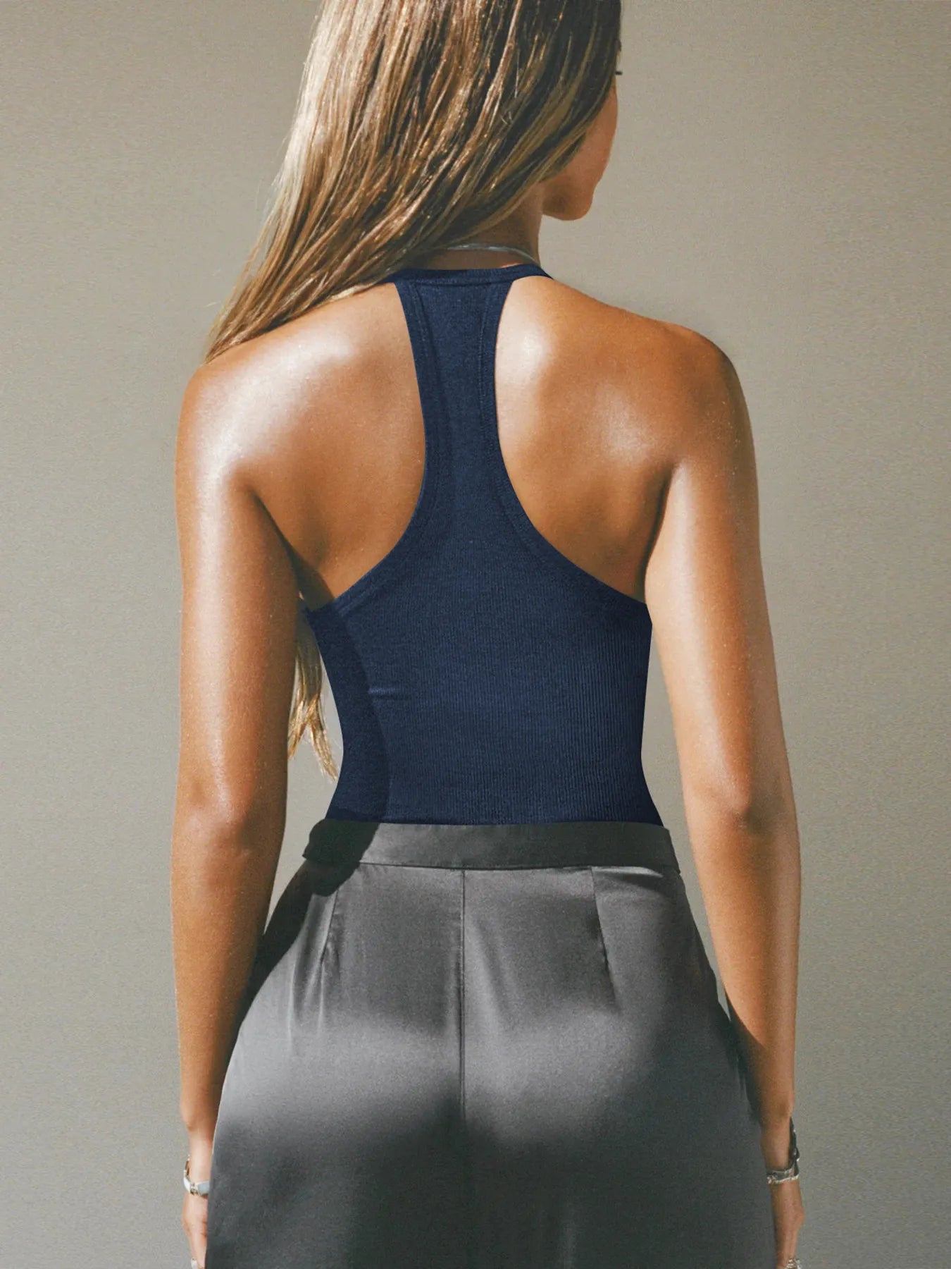 Cutout Ribbed Tank Top - Godess beauty 