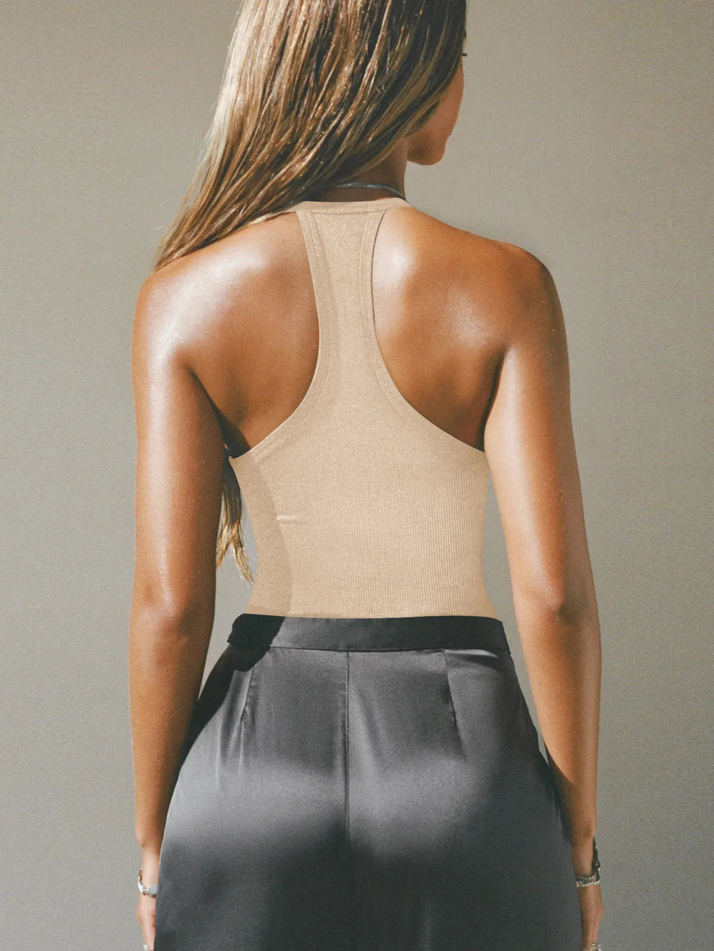 Cutout Ribbed Tank Top - Godess beauty 