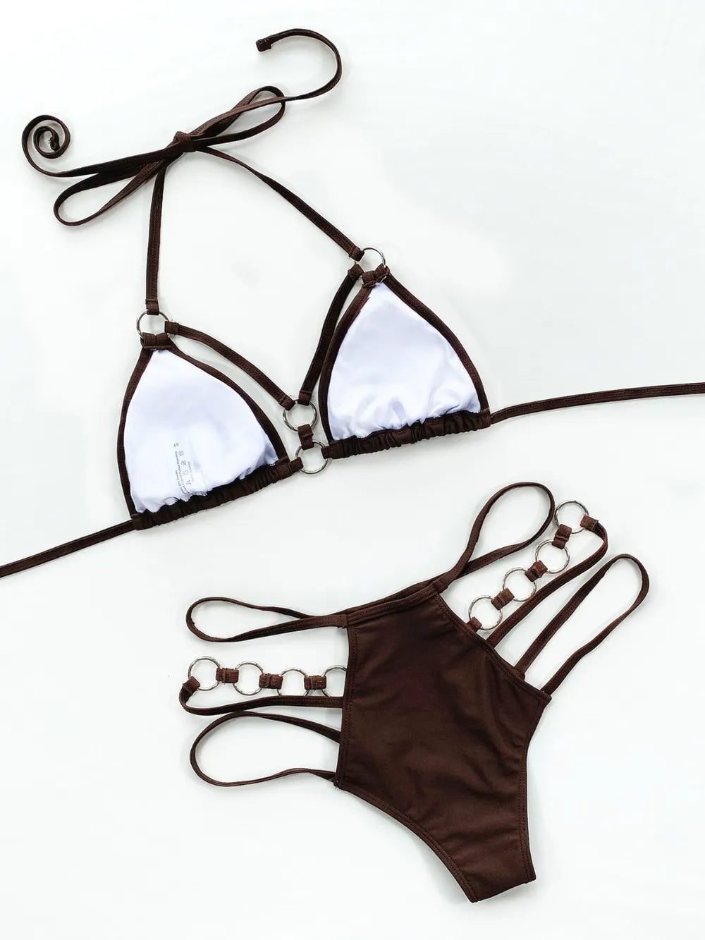 Cutout halter neck two-piece bikini set - Godess beauty 