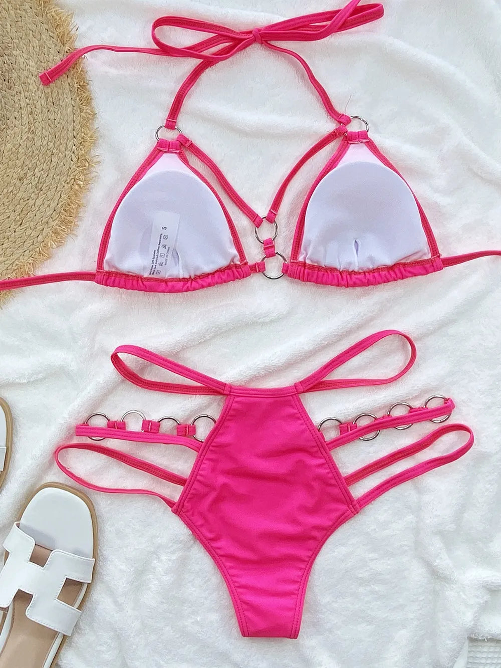 Cutout halter neck two-piece bikini set - Godess beauty 