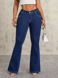 Flare Jeans with Pockets - Godess beauty 