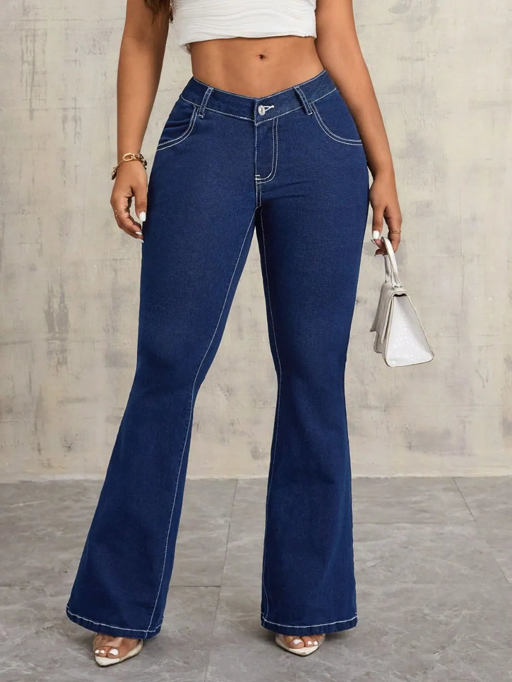 Flare Jeans with Pockets - Godess beauty 