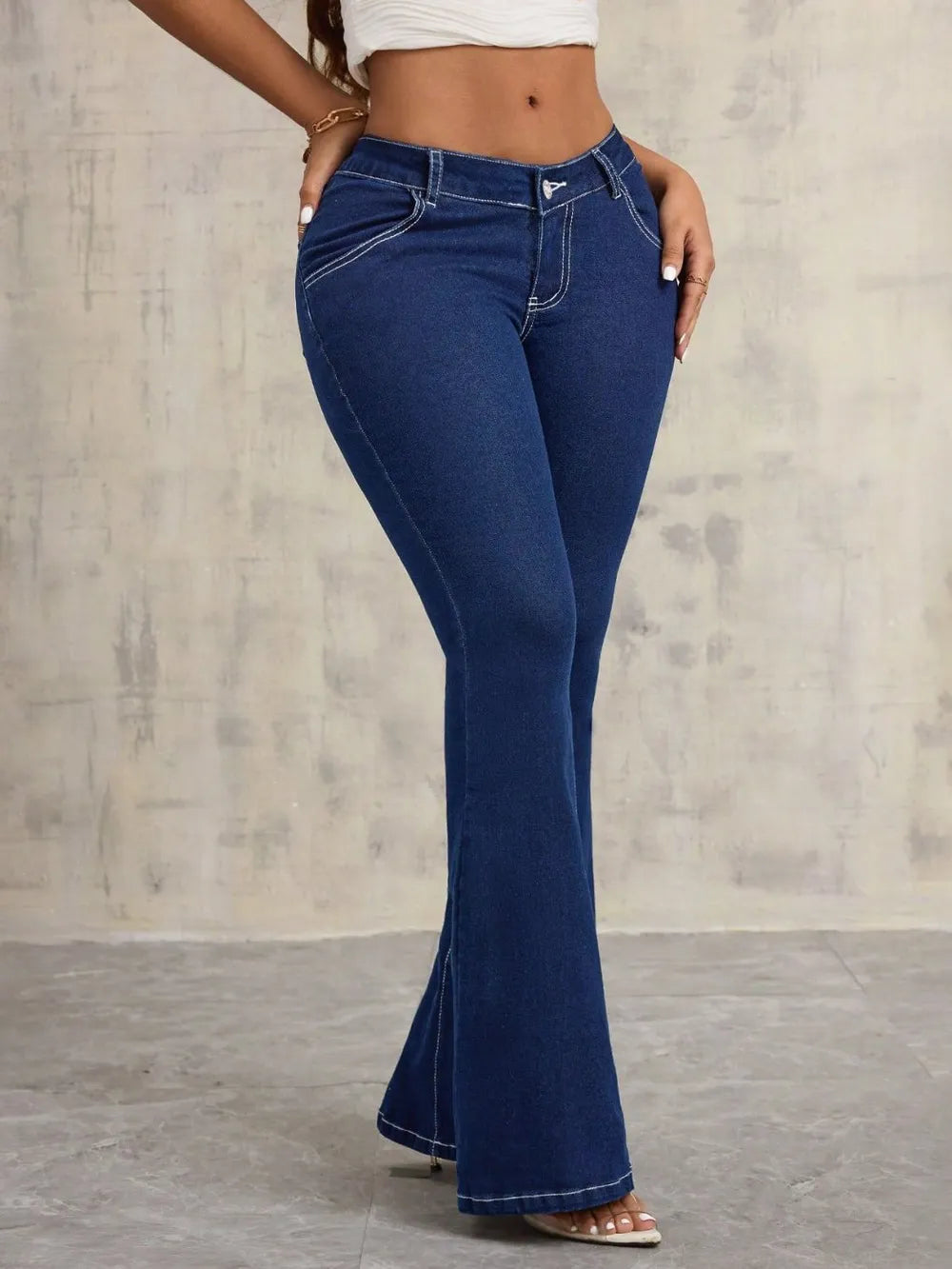 Flare Jeans with Pockets - Godess beauty 