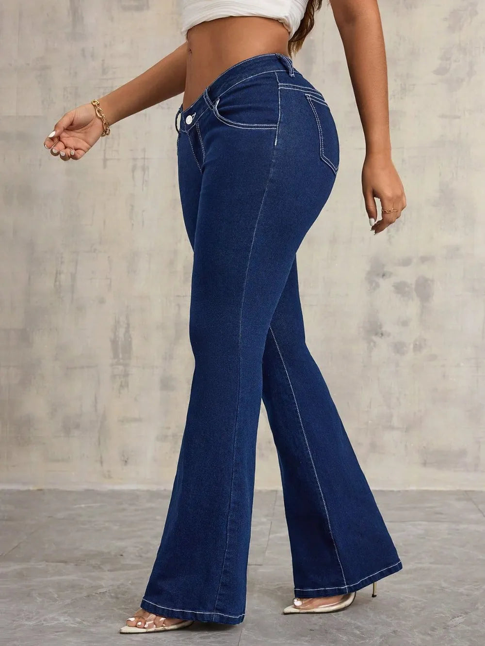 Flare Jeans with Pockets - Godess beauty 