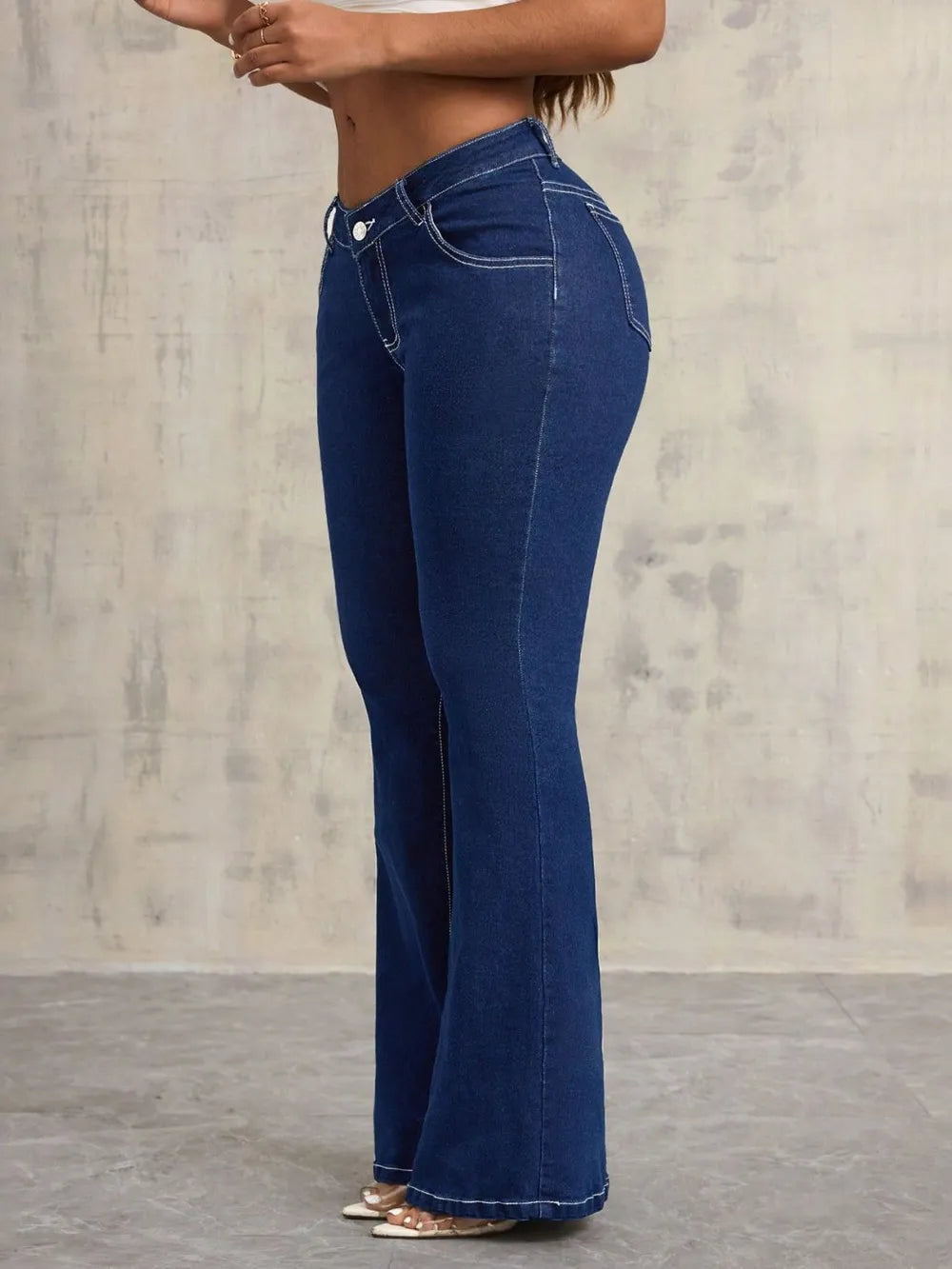 Flare Jeans with Pockets - Godess beauty 