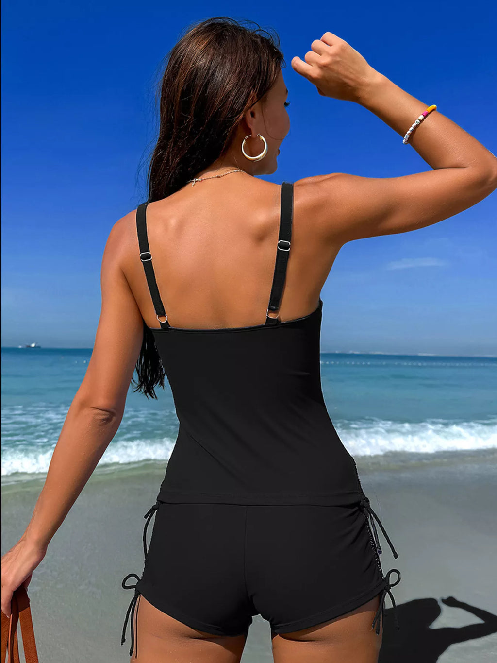 Floral Print Drawstring Tankini Set - Godess beauty 