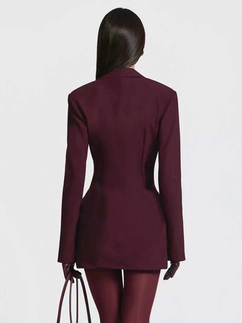 Full Size Blazer-Style Long Sleeve Mini Dress Plus Size - Godess beauty 