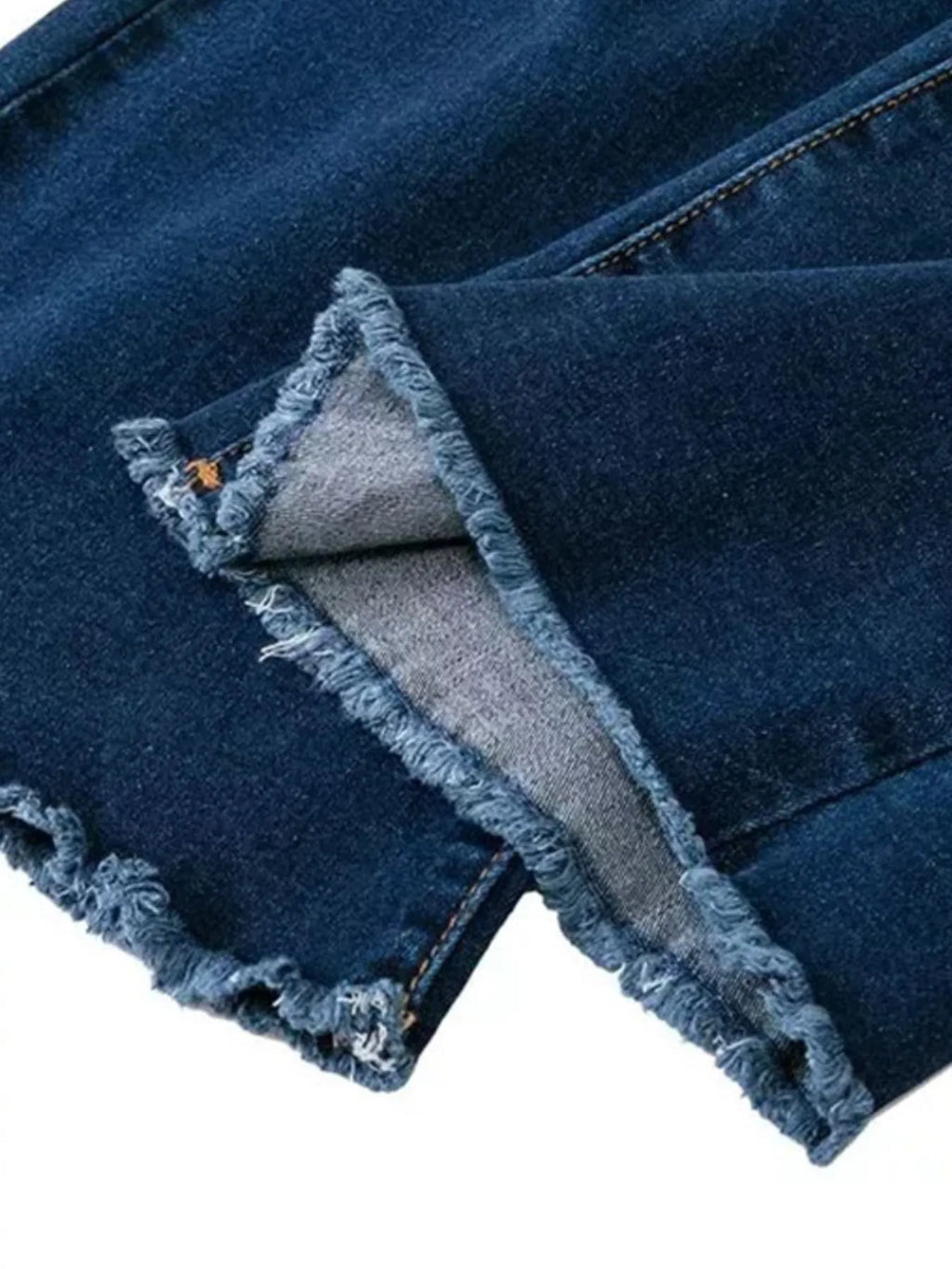 Full Size Distressed Raw Hem Flare Jeans Plus Size - Godess beauty 