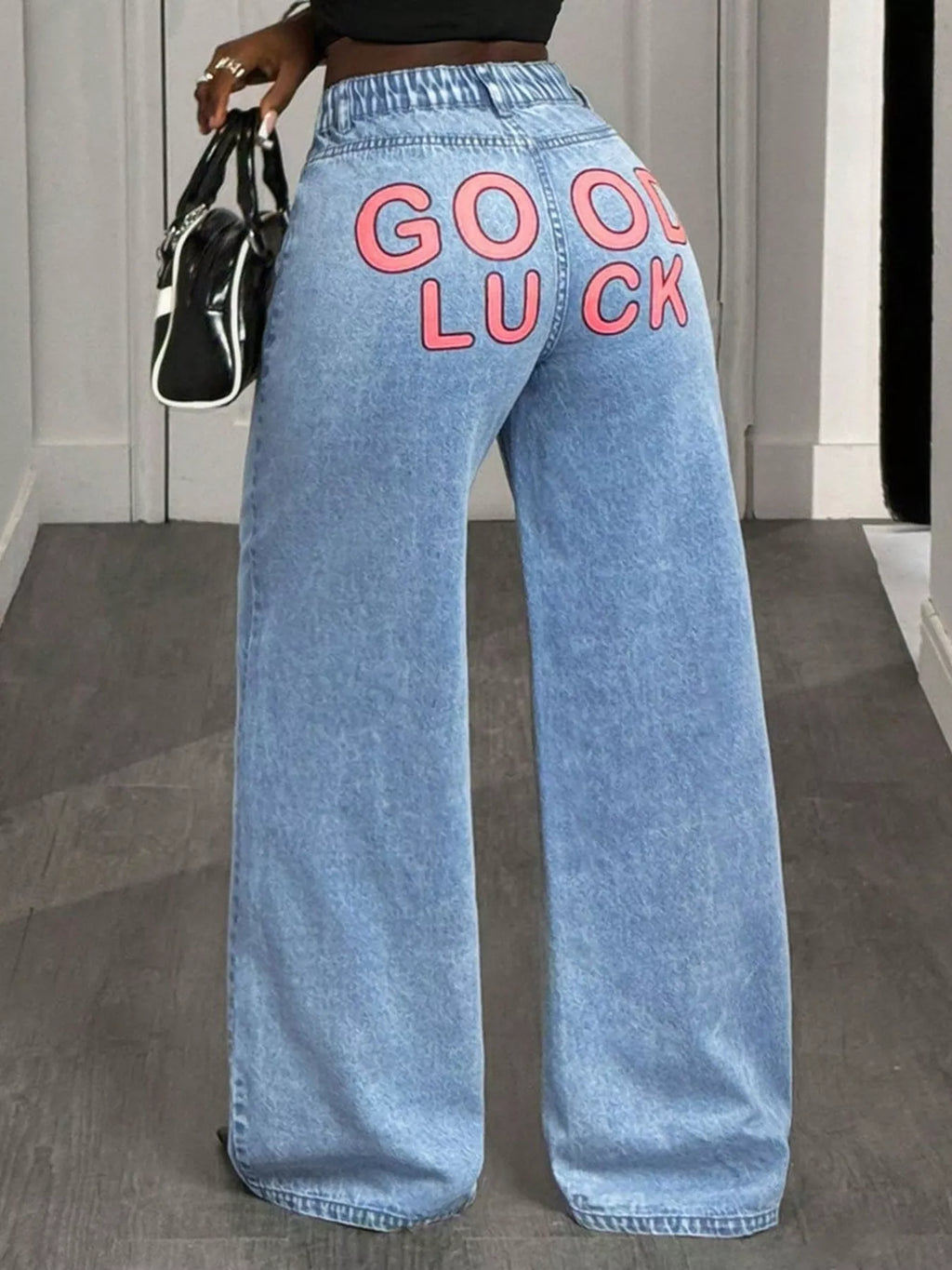 GOOD LUCK Wide Leg Jeans - Godess beauty 