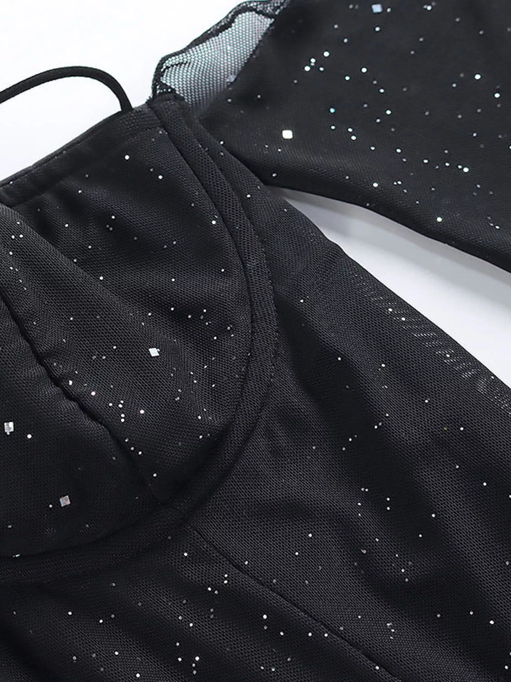 Glitter Mini Dress with Sleeves - Godess beauty 