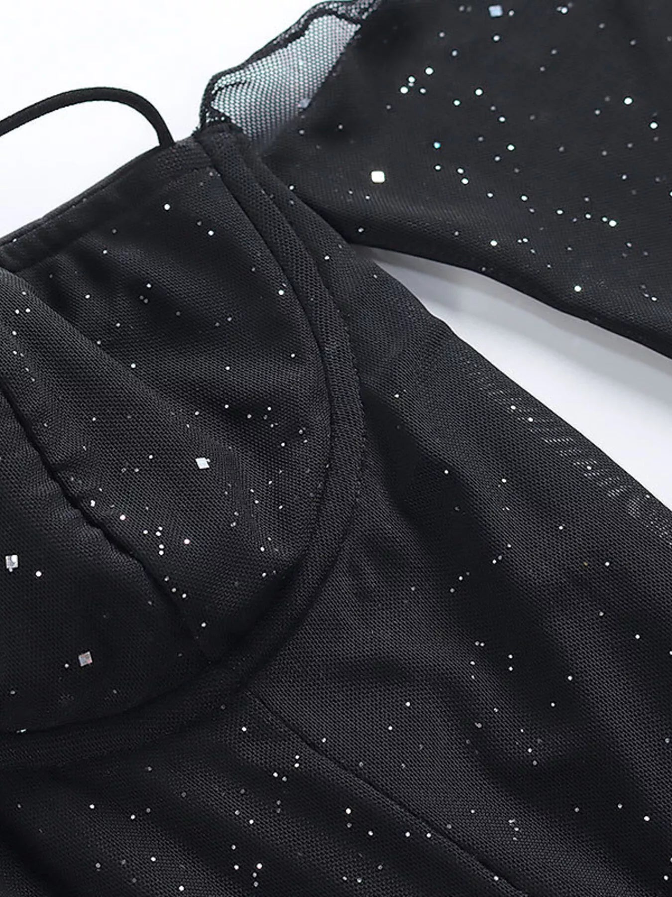 Glitter Mini Dress with Sleeves - Godess beauty 