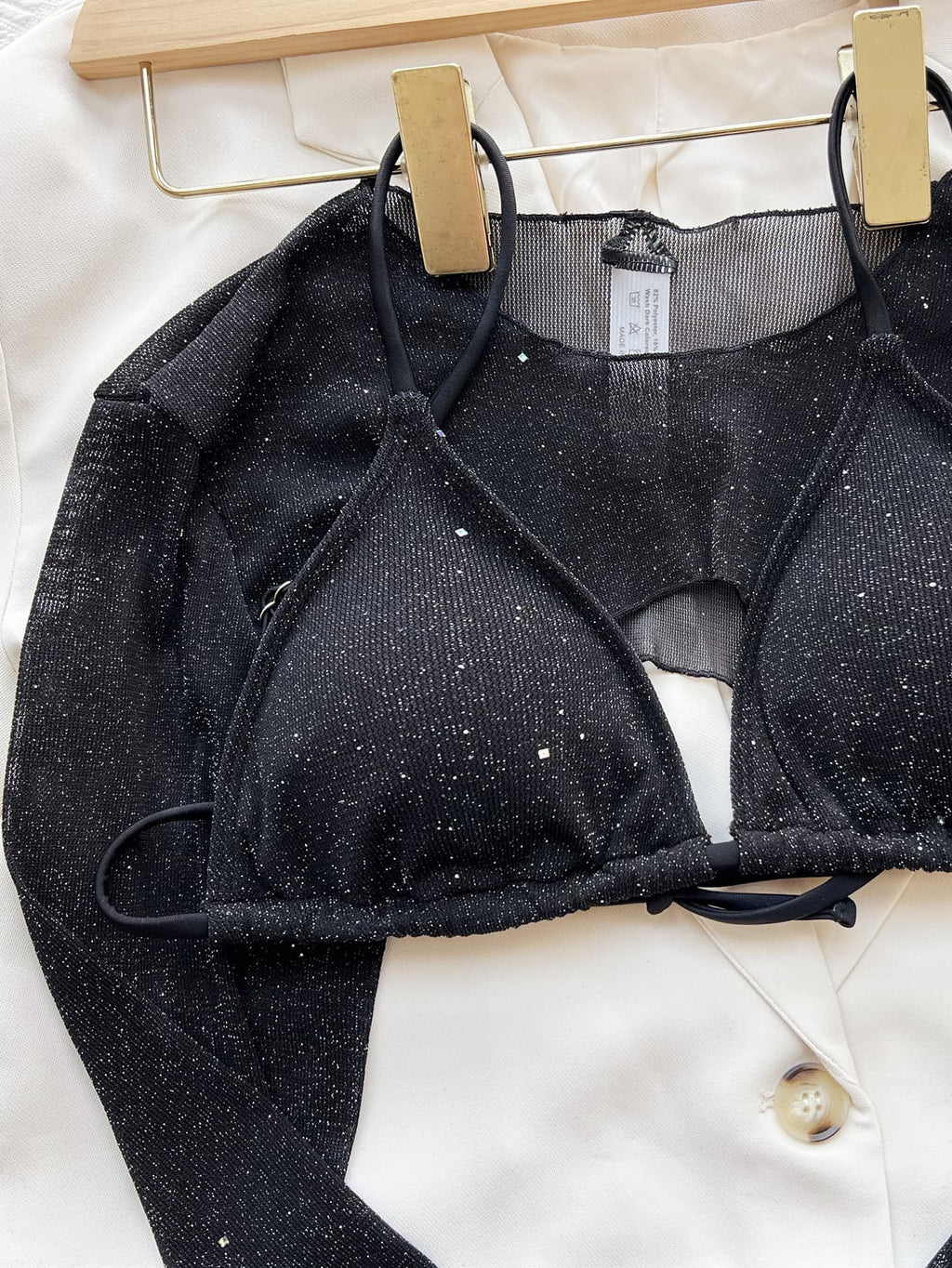 Glitter three-piece swim set for women - Godess beauty 