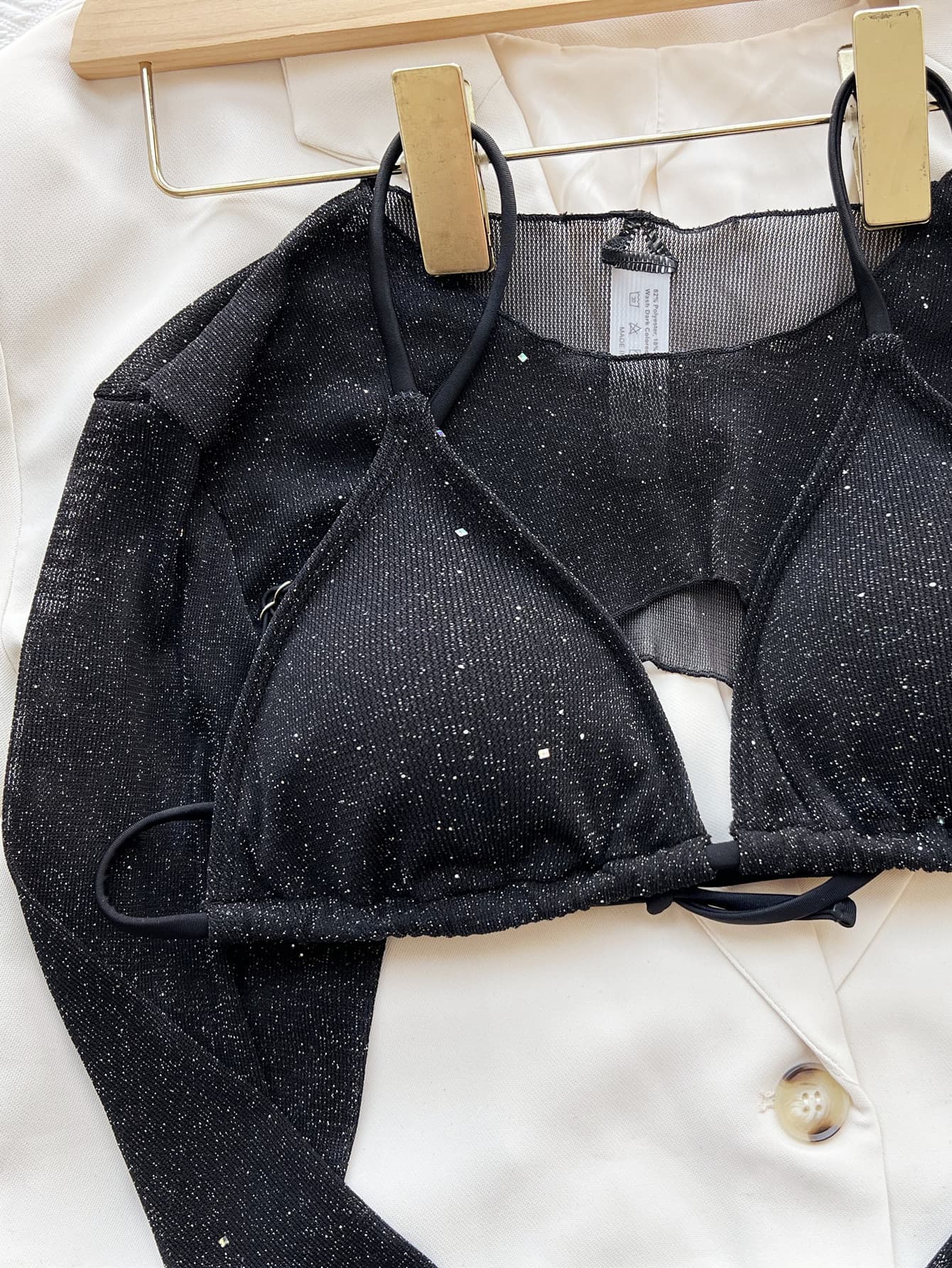 Glitter three-piece swim set for women - Godess beauty 