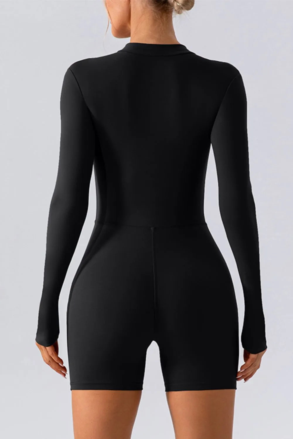 Half Zip Long Sleeve Active Romper - Godess beauty 