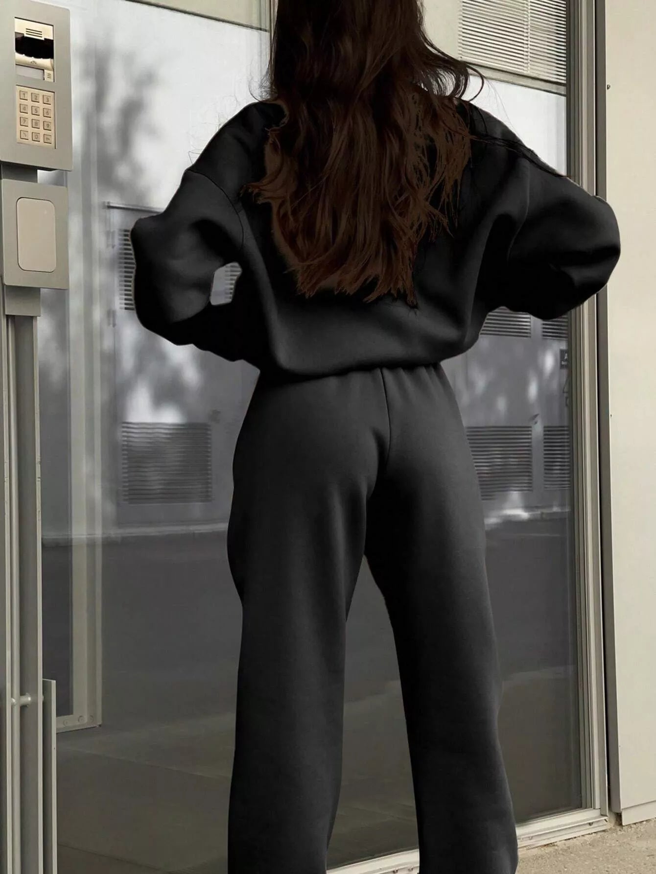 Half Zip Sweatshirt and Pants Set - Godess beauty 