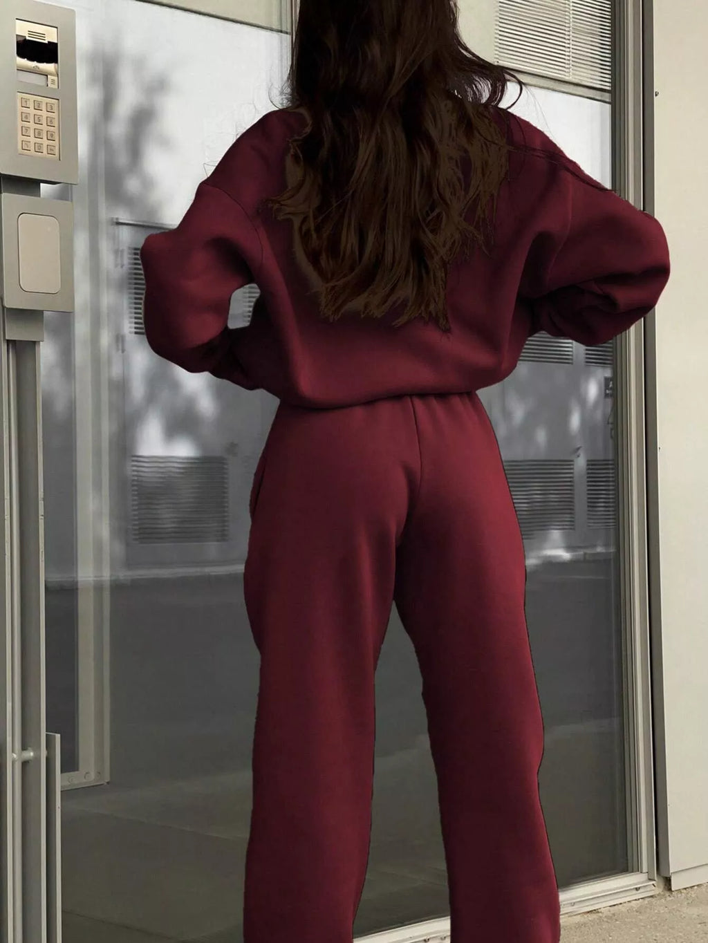 Half Zip Sweatshirt and Pants Set - Godess beauty 