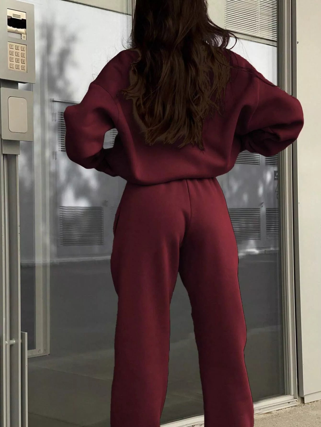 Half Zip Sweatshirt and Pants Set - Godess beauty 