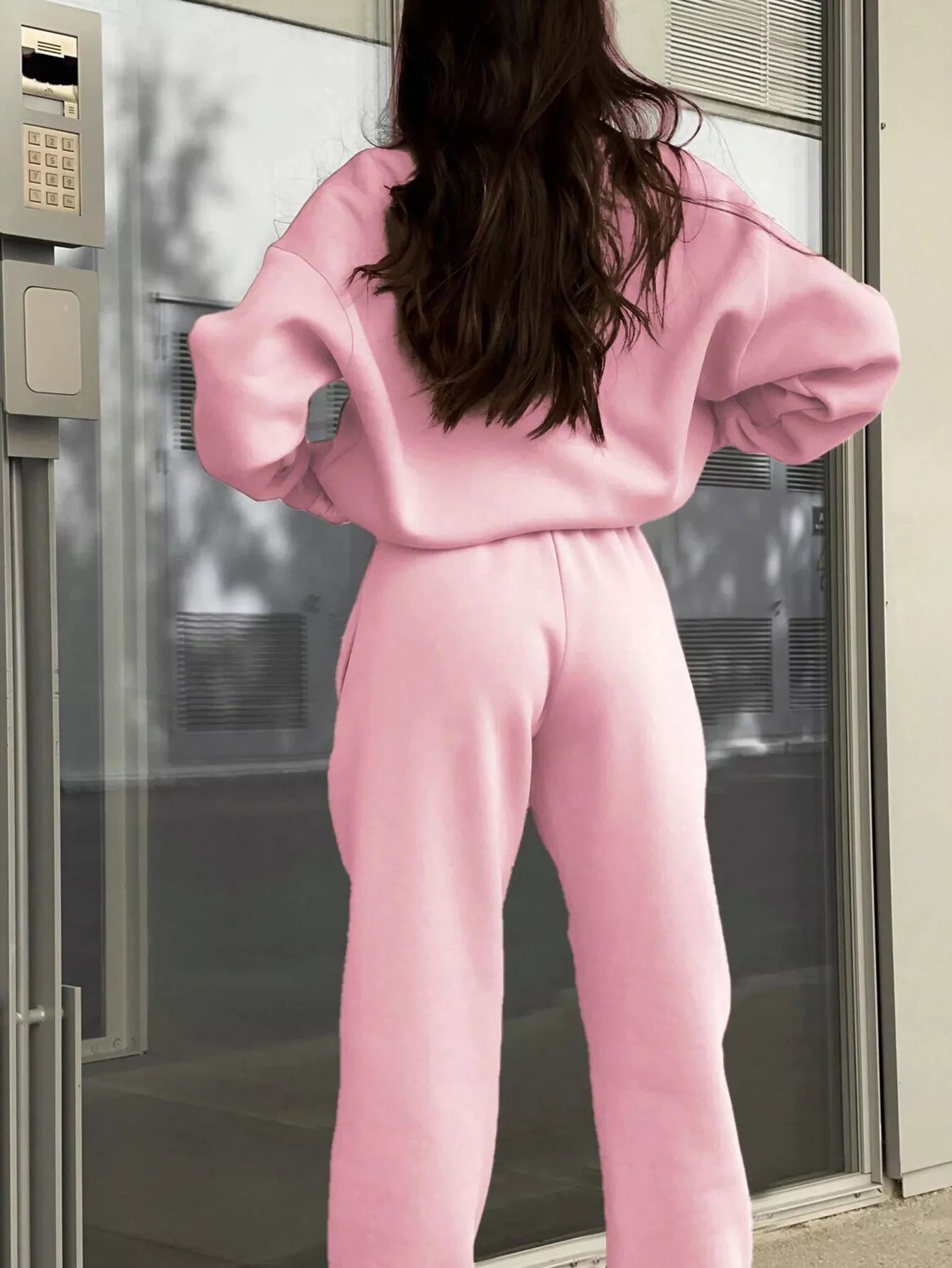 Half Zip Sweatshirt and Pants Set - Godess beauty 