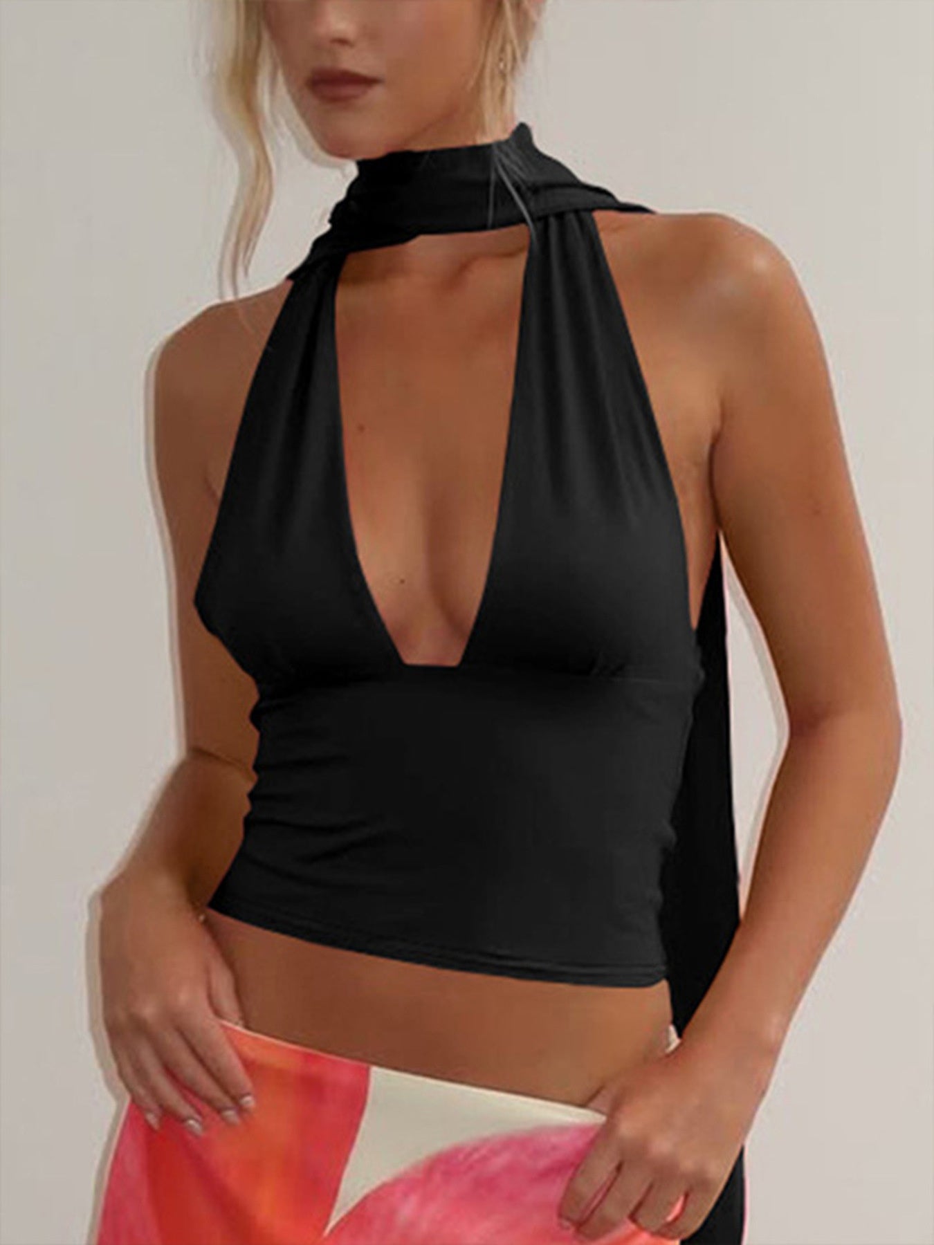 Halter Neck Tie Cami - Godess beauty  #